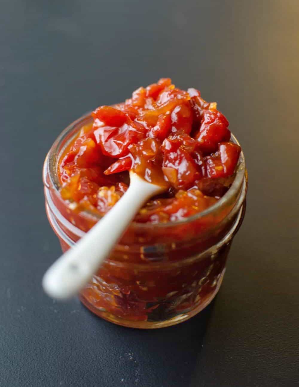 jar of bourbon tomato jam from Missy Hillock of Chateau Bourbon