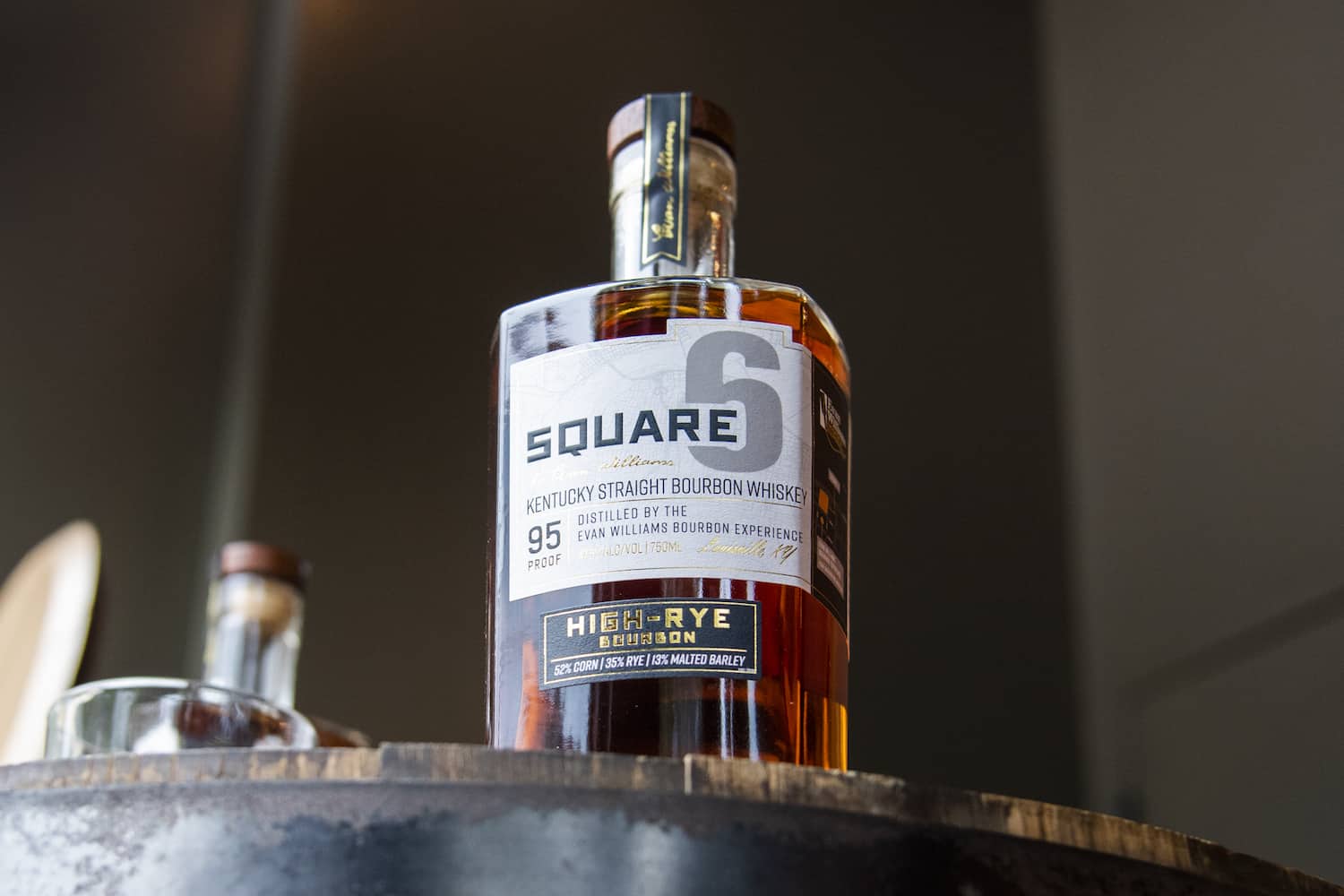 Bottle of Square 6 high rye Bourbon