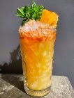 Cocktail glass with garnish